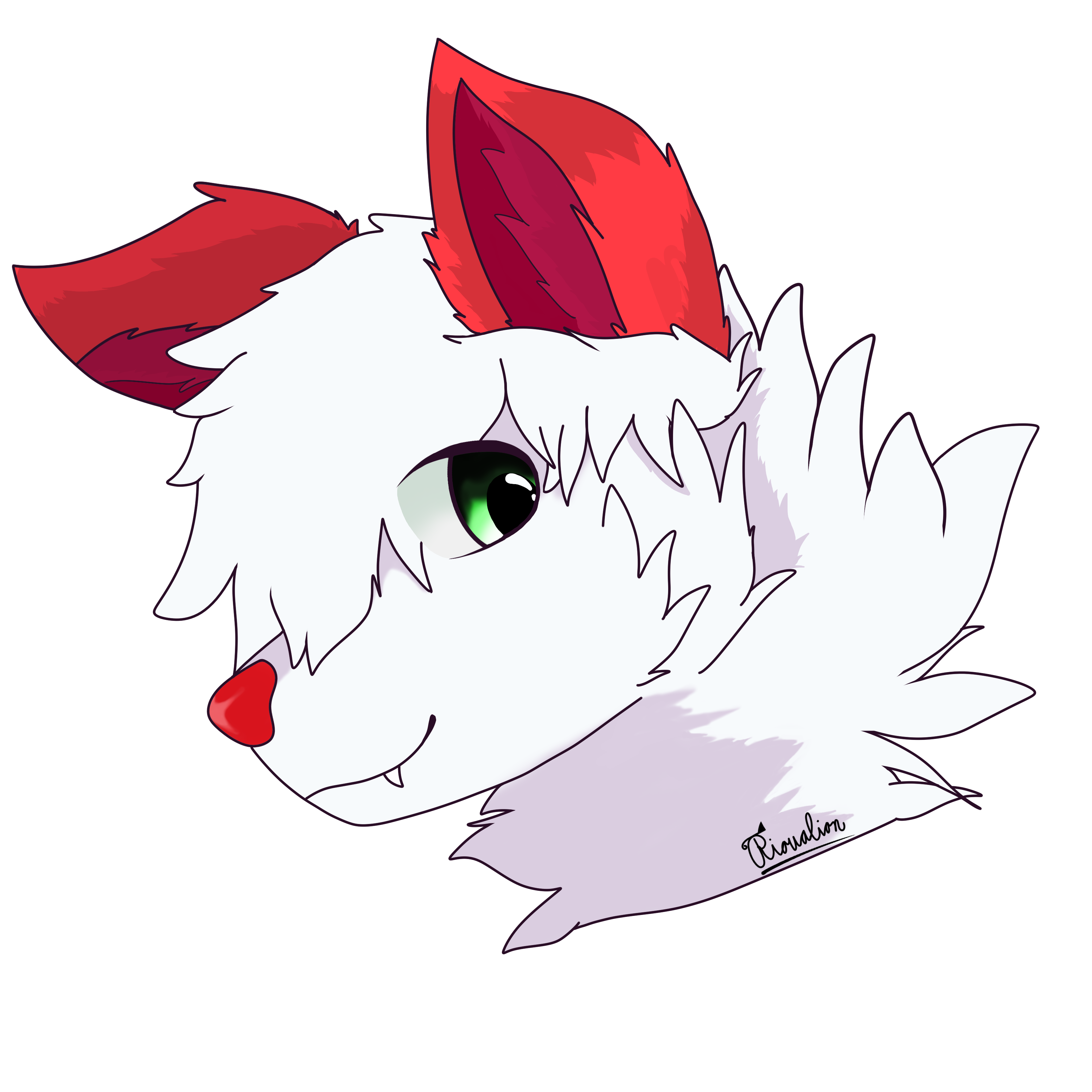 Red-and-white anthrophomorphic fox avatar